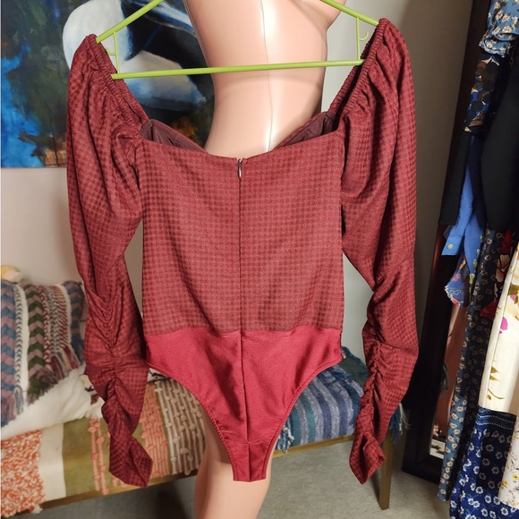 NWT Zeynep Arcay Wool Silk Plaid Bodysuit - Picture 9 of 12